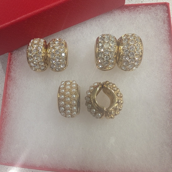 E. Pearl Jewelry - ✨ Vintage E. Pearl Signed Hugger Earrings – Lot of 3 Pairs